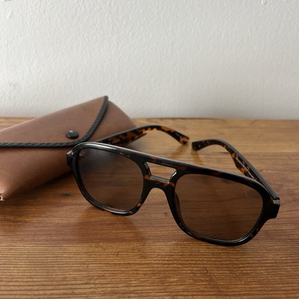 Aire Whirlpool Tortoise Shell Aviator 70s Hollywood Style Sunglasses